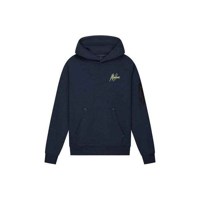 Malelions winter hoodie jongens - navy blauw/geel - counter