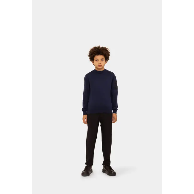 Malelions winter sweater jongens - navy blauw - gebreid, zak