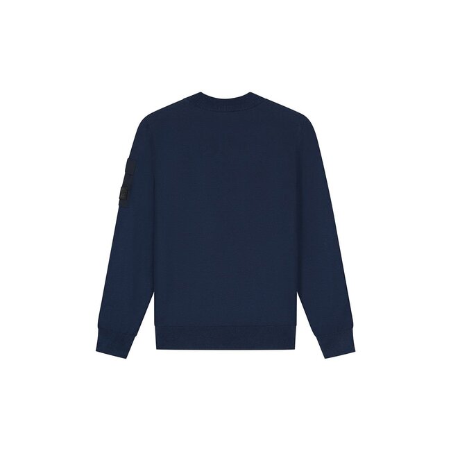 Malelions winter sweater jongens - navy blauw - gebreid, zak
