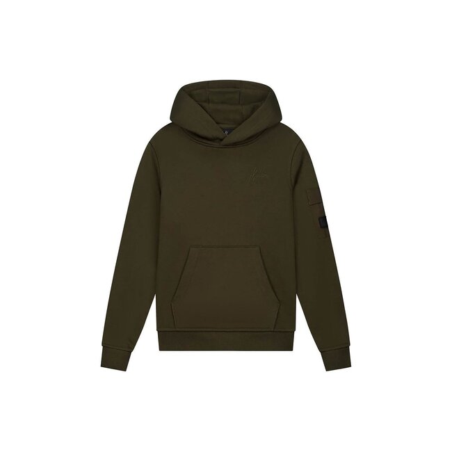 Malelions winter hoodie jongens - groen - nylon, zak