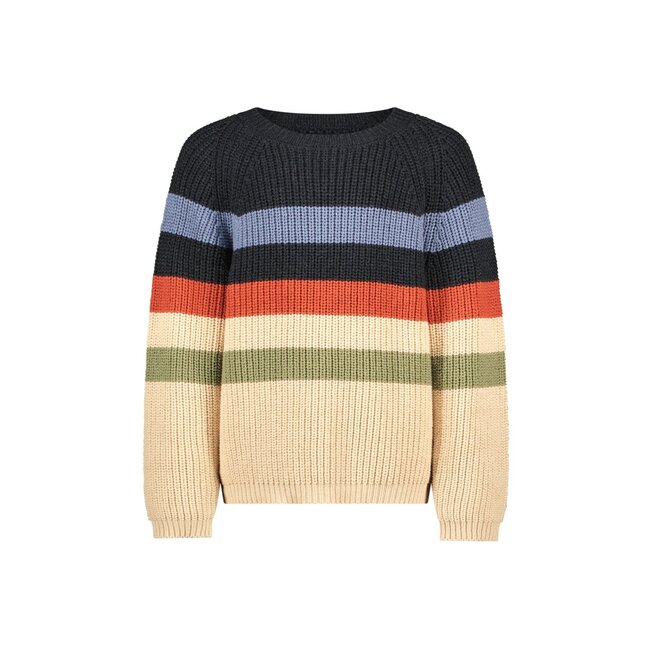 Like Flo winter sweater jongens - beige - Donin - gestreept - gebreid