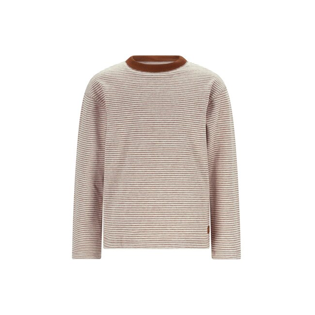 Like Flo winter t-shirt jongens - bruin - Dover - gestreept/longsleeve