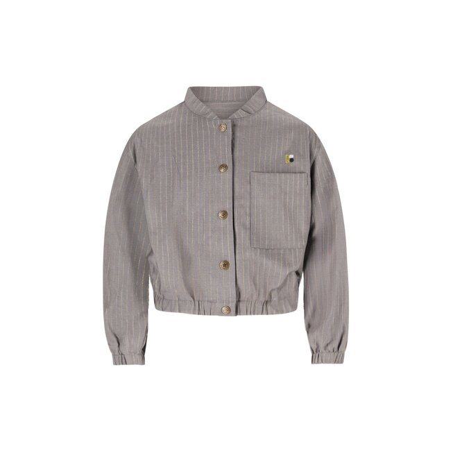 Like Flo winter blouse meisjes teens - grijs - Chilly - drukknoop - pinstripe
