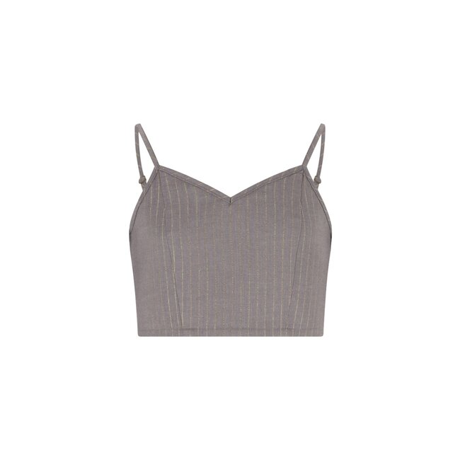 Like Flo winter crop top meisjes teens - grijs - Emille - gestreept