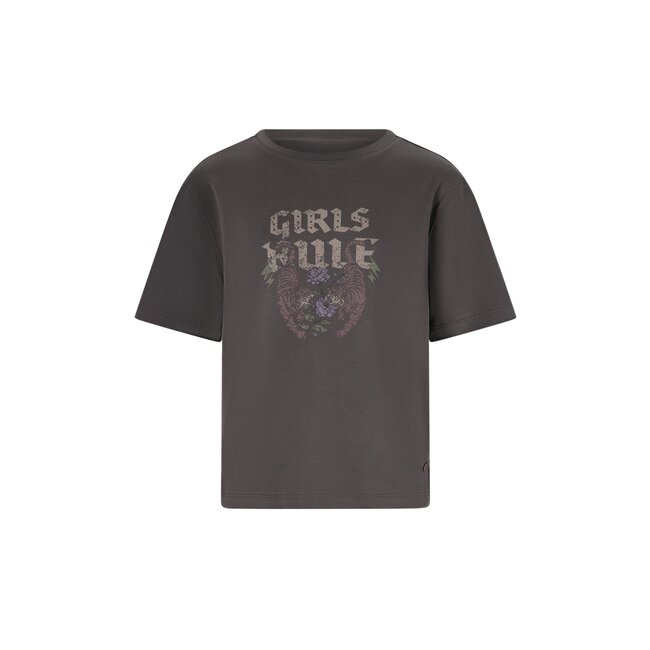 Like Flo winter slub jersey t-shirt meisjes teens - grijs - Eleah