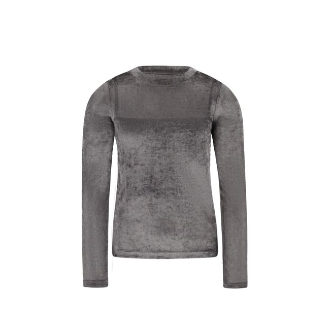 Like Flo winter velvet mesh top meisjes teens - grijs - Elina - voering