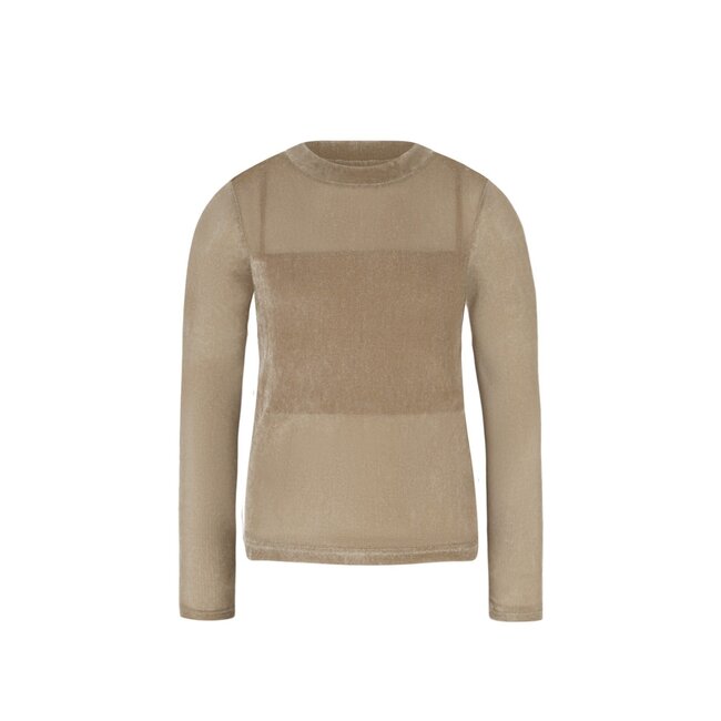 Like Flo winter velvet mesh top meisjes teens - groen - Elina - voering