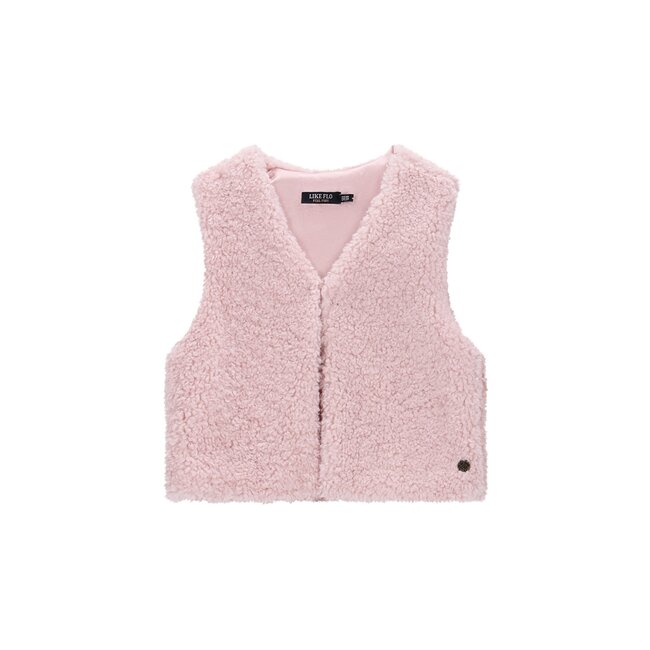 Like Flo winter gilet meisjes - roze - Diam - fur