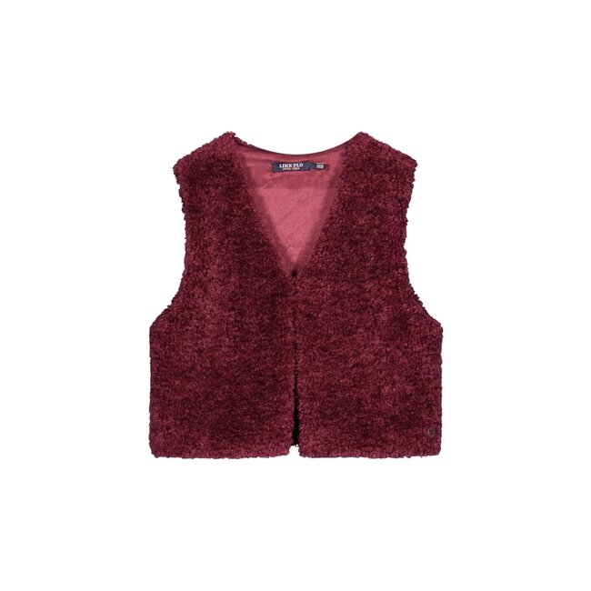 Like Flo winter gilet meisjes - rood - Diam - fur