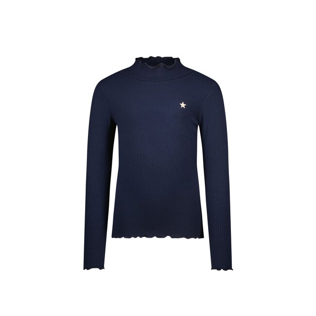 Like Flo winter t-shirt meisjes - navy blauw - Eef - rib - col