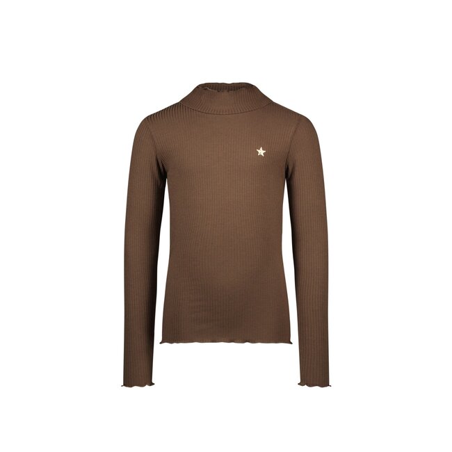 Like Flo winter t-shirt meisjes - bruin - Eef - rib - col