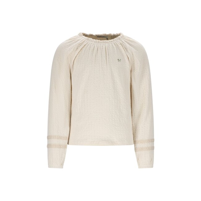 Like Flo winter jersey blouse meisjes - beige - Eli - jacquard