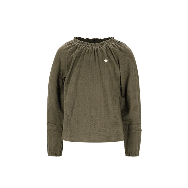 Like Flo winter jersey blouse meisjes - groen - Eli - jacquard