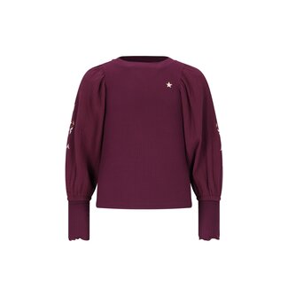 Like Flo winter top meisjes - rood - Eloise - rib - ballonmouwen