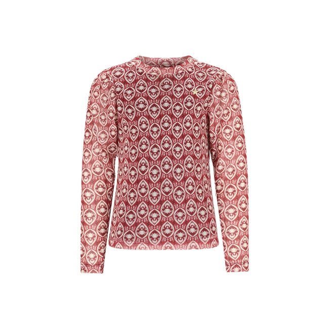 Like Flo winter mesh top meisjes - roze - Estee - AOP