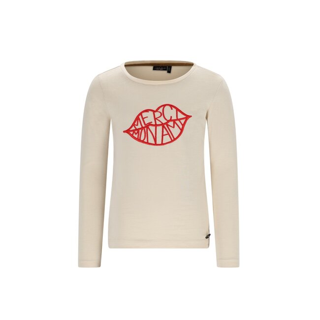 Like Flo winter jersey t-shirt meisjes - beige - Emy - print - longsleeve