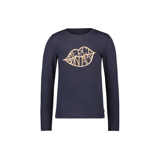 Like Flo winter jersey t-shirt meisjes - navy blauw - Emy - print/longsleeve