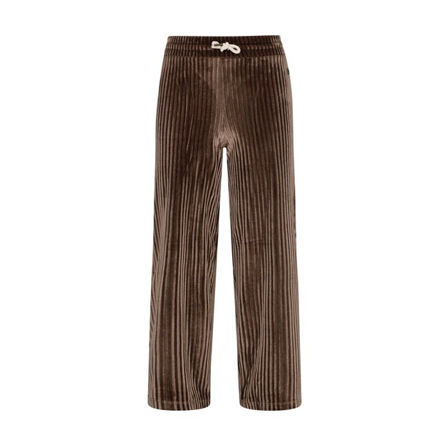 Like Flo winter velvet wide leg broek meisjes - bruin - Fem