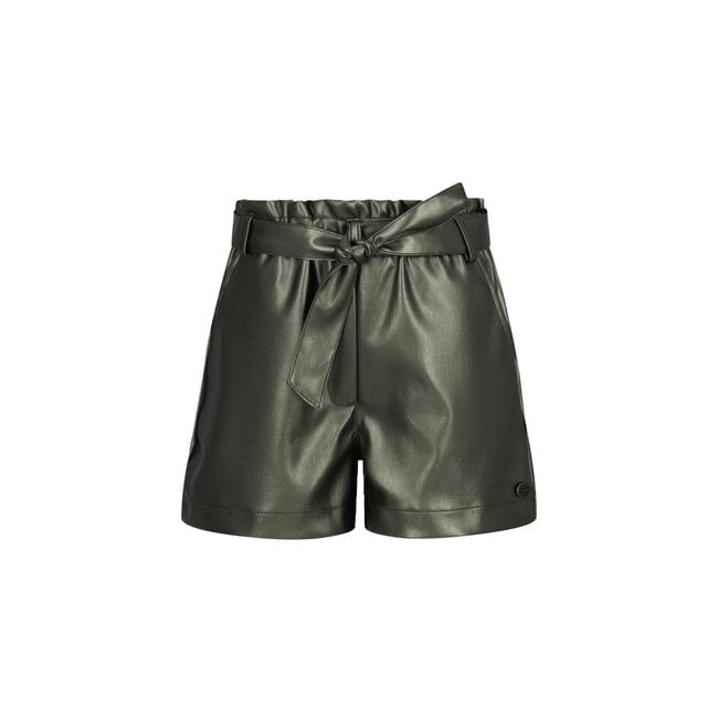 Like Flo winter nep leren short meisjes - groen - Fay-Linn - schelpenriem