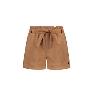 Like Flo winter nep leren short meisjes - bruin - Fay-Linn - schelpenriem