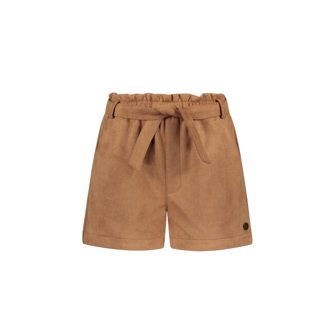 Like Flo winter nep leren short meisjes - bruin - Fay-Linn - schelpenriem