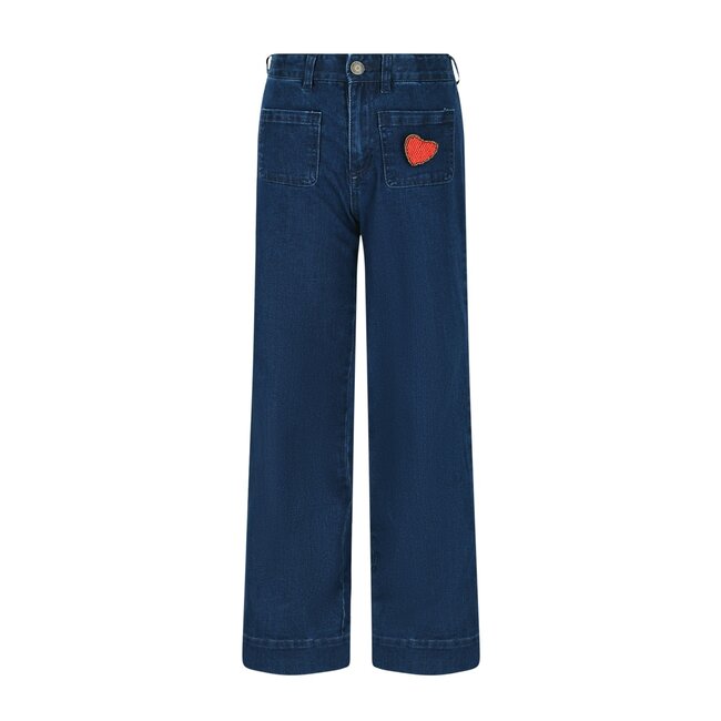 Like Flo winter wide leg jeansbroek meisjes - blauw - Fabiana