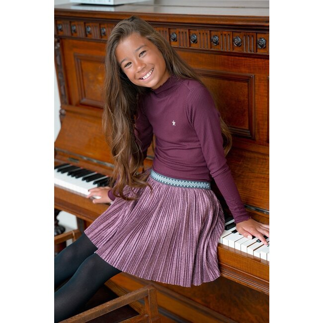 Like Flo winter jurk meisjes - rood - Miley - glitter rok