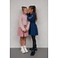 Like Flo winter jurk meisjes - navy blauw - Maya - geweven - ballonmouwen - rib