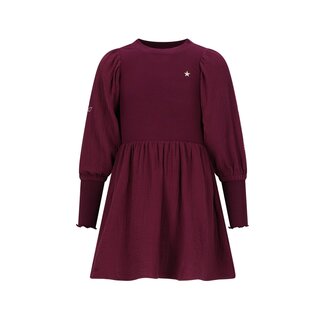 Like Flo winter jurk meisjes - rood - Maya - geweven - ballonmouwen - rib