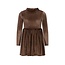 Like Flo winter jurk meisjes - bruin - Mara - knopen op mouw