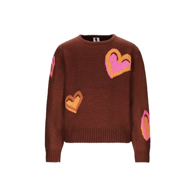 B.Nosy winter sweater meisjes - bruin -Khloe - gebreid, jacquard