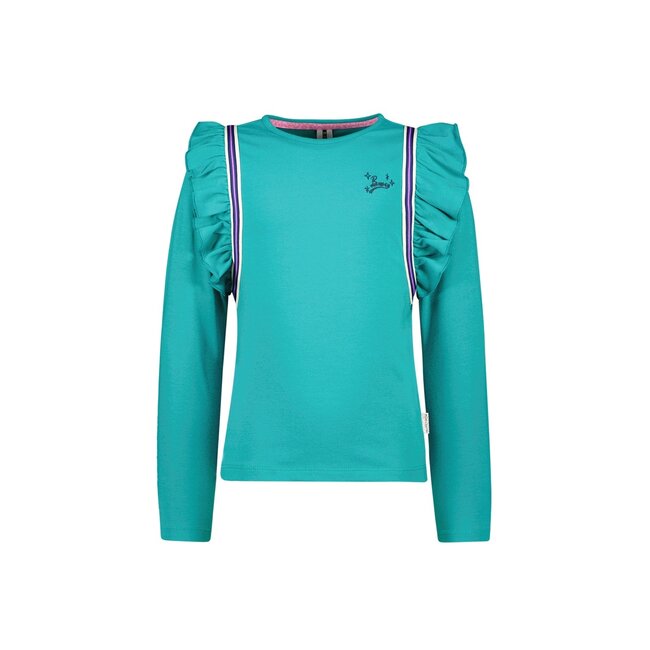 B.Nosy winter t-shirt meisjes - groen - Tess - ruffles/longsleeve