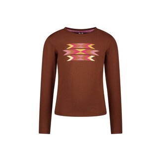 B.Nosy winter t-shirt meisjes - bruin - Tiara - longsleeve