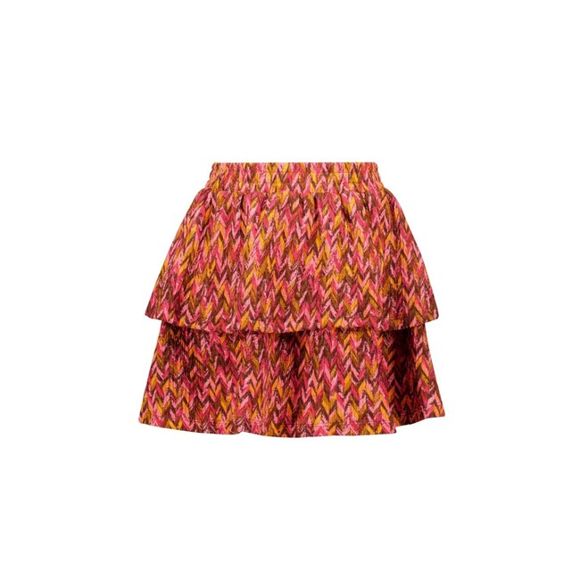 B.Nosy winter rok meisjes - roze/bruin - Ruth - 2 laagjes met print