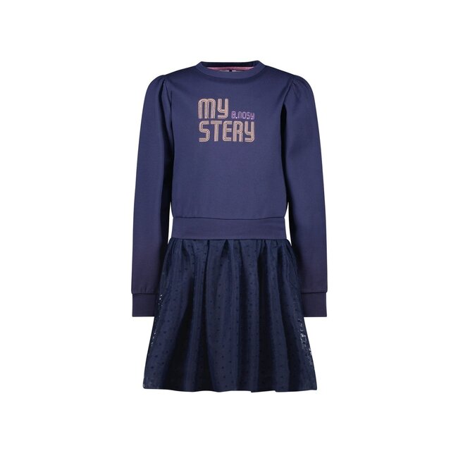 B.Nosy winter sweat jurk meisjes - navy blauw - Dasha - mesh rok