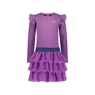 B.Nosy winter jurk meisjes - paars - Dora - laagjes mesh rok