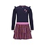 B.Nosy winter jurk meisjes - navy blauw - Daphne - 2 laagjes met print rok