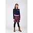 B.Nosy winter jurk meisjes - navy blauw - Daphne - 2 laagjes met print rok