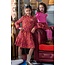 B.Nosy winter jurk meisjes - roze/bruin - Dalia - print