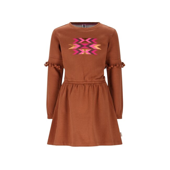 B.Nosy winter sweat jurk meisjes - bruin - Dynia