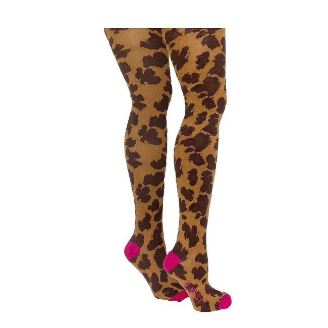 B.Nosy winter panty meisjes - bruin - Milla - luipaard