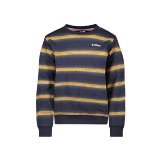 B.Nosy winter sweater jongens - blauw/oranje - Scott - print