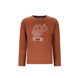 B.Nosy winter t-shirt jongens - bruin - Trevor - longsleeve