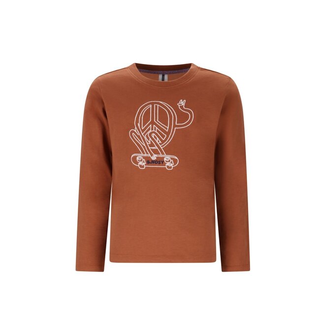 B.Nosy winter t-shirt jongens - bruin - Trevor - longsleeve