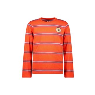 B.Nosy winter t-shirt jongens - rood - Tobias - gestreept/longsleeve