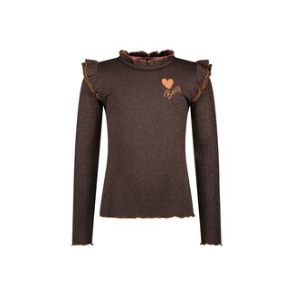 B.Nosy winter top meisjes - bruin - Tonya - ruffles
