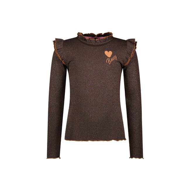 B.Nosy winter top meisjes - bruin - Tonya - ruffles
