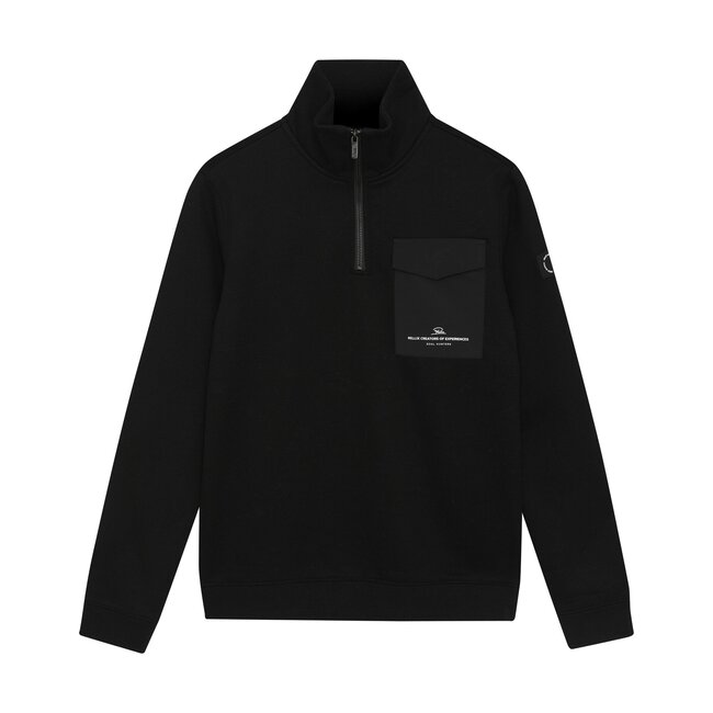 Rellix winter sweater jongens - zwart - rits, zak