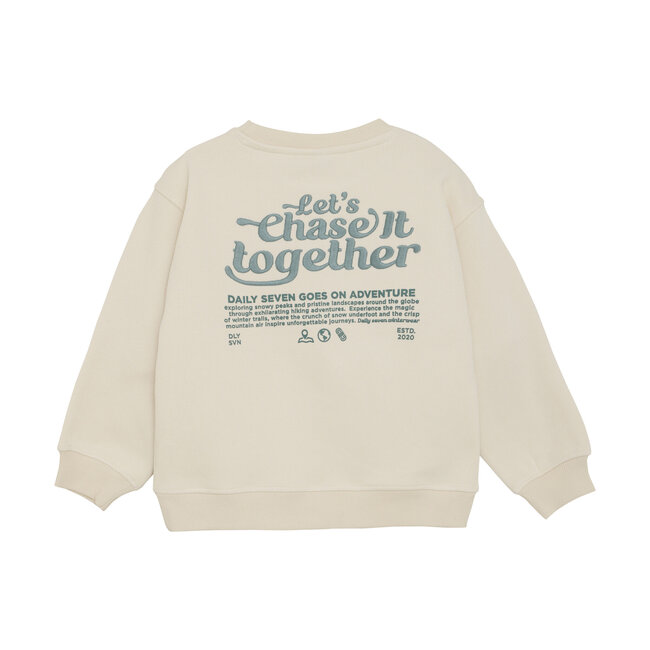 Daily7 winter sweater jongens - zand - oversized/backprint