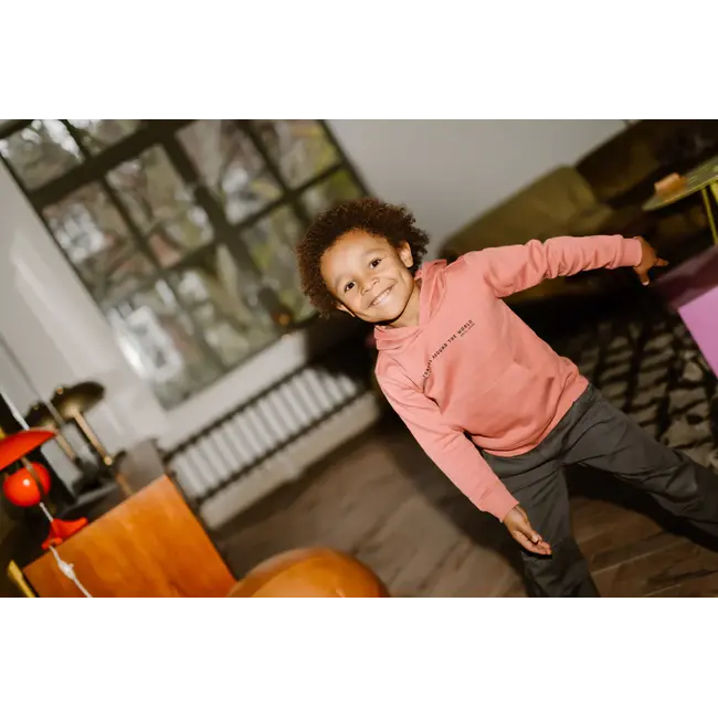 Daily7 winter hoodie jongens - rood - print